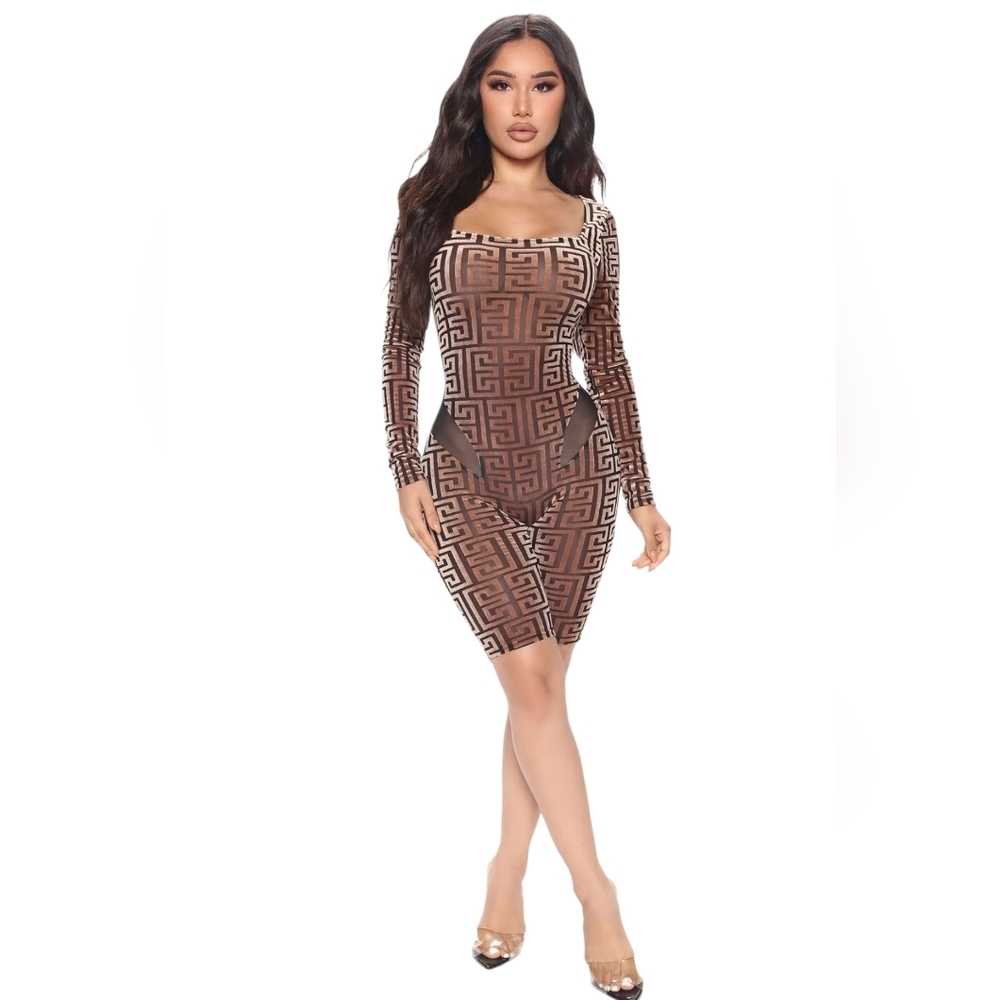 Fashion Nova High Status Long Sleeve Romper